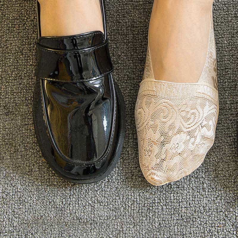 Unsichtbare Socken mit Blumenmuster und Spitze (5 Paar) - Nackt - EU40-43 (US8,5-11) - image 1