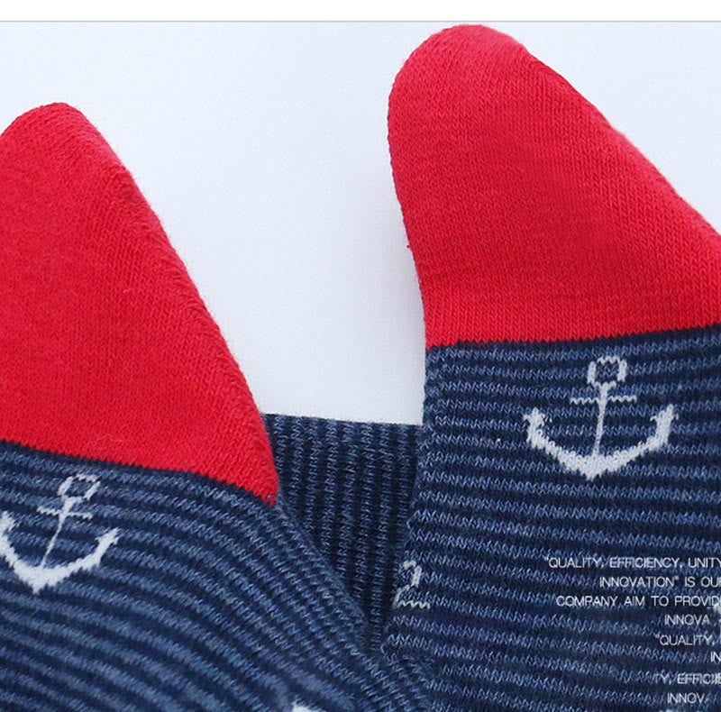 Lustige Crew-Socken mit Rudermuster (5 Paar)