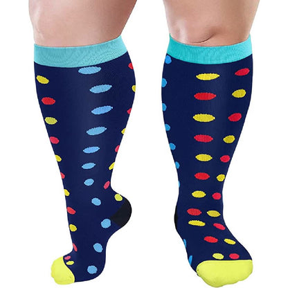 Bunte Kompressionsstrümpfe mit Muster in Übergrößen 2XL- 7XL (3 Paar) - Blau - 7XL - image 7