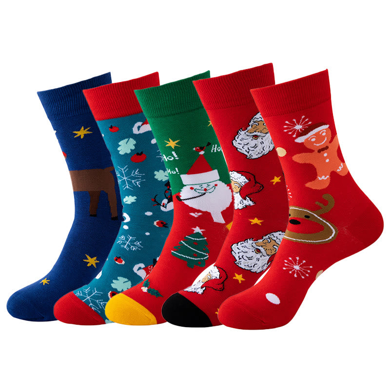 Weihnachtliche, warme und kuschelige Socken (5 Paar) - Mehrfarbig - EU37-44 (US4-10) - image 0