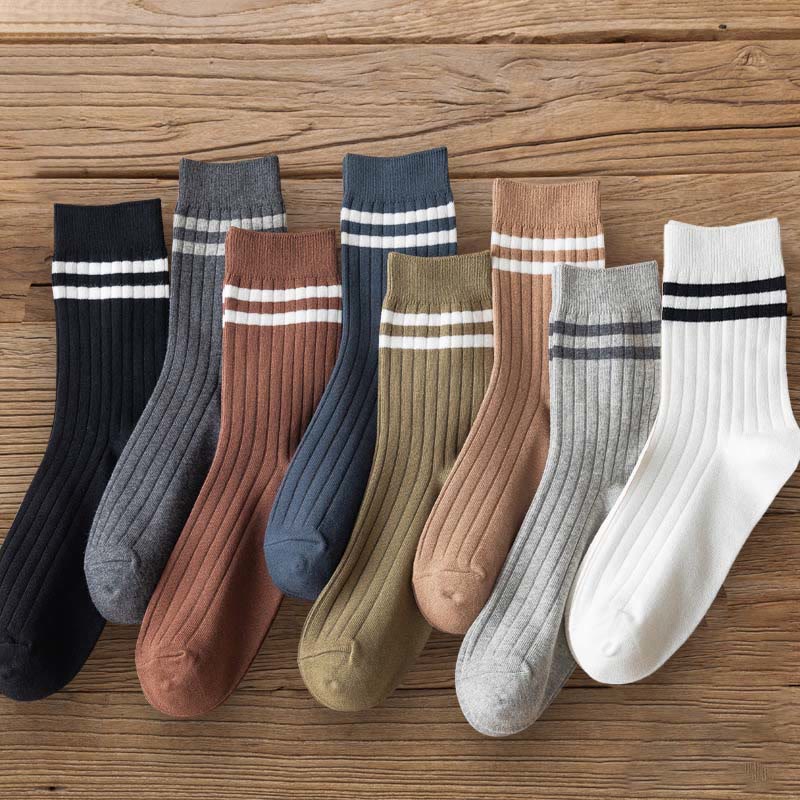 Gestreifte, weiche Diabetiker-Viertelsocken (6 Paar) - image 4