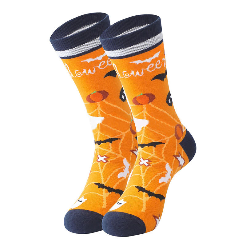 Baumwollsocken mit Halloween-Kürbismotiv in Übergröße (5 Paar) - image 3