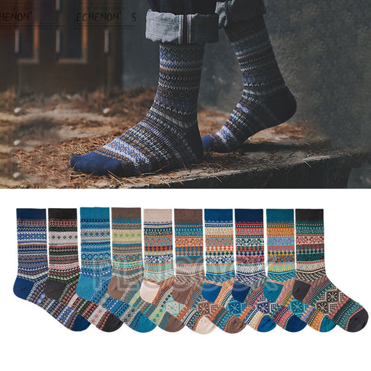 Retro-Socken aus weicher Baumwolle (10 Paar) - Mehrfarbig - EU37-43 (US4-9) - image 0