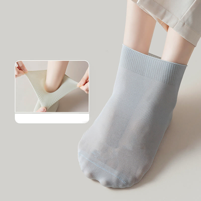 Einfarbige, hochelastische Viertelsocken (5 Paar)