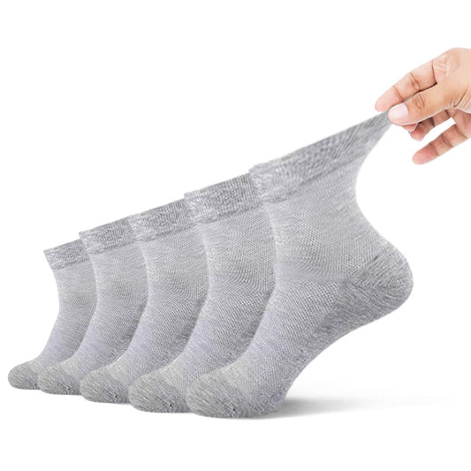 Superelastische Viertelsocken in Übergröße (5 Paar) - 45-50 - Hellgrau - image 0
