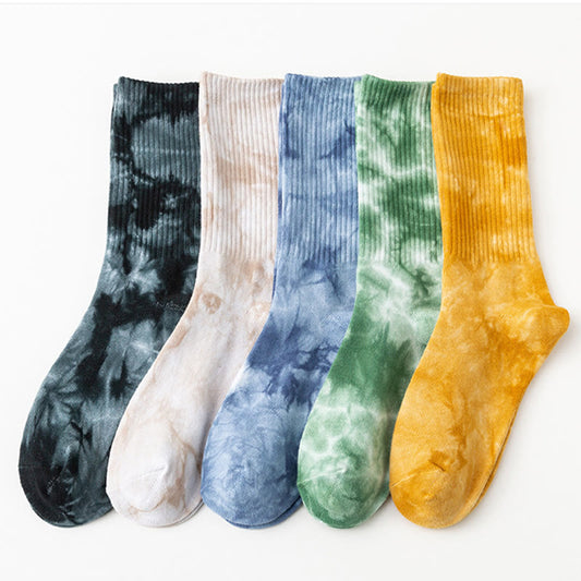 Tie-Dye-Crew-Socken in Übergröße (5 Paar)