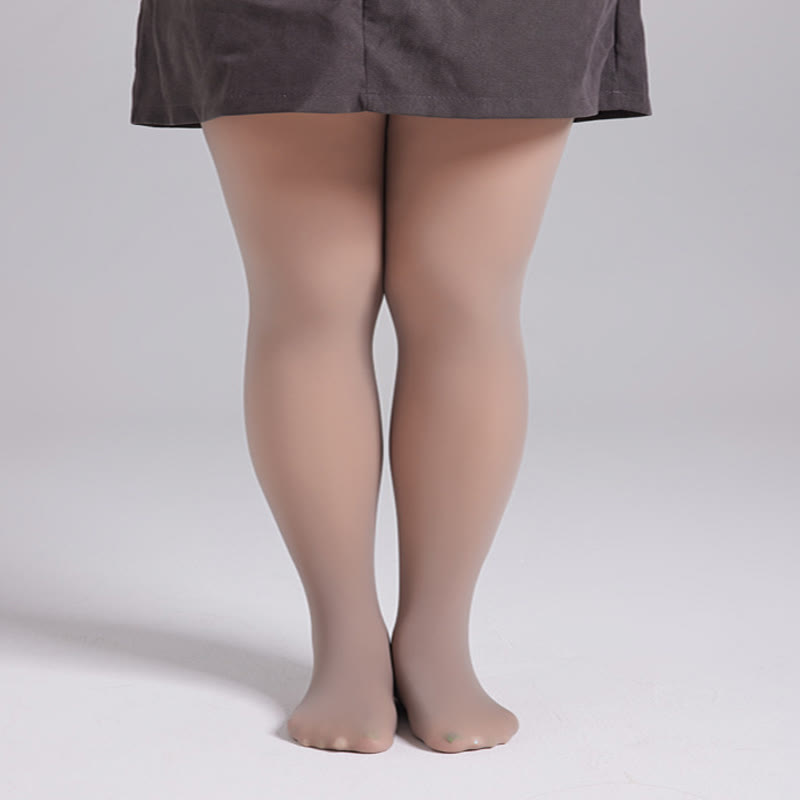 Dicke Strumpfhosen mit hoher Taille in Übergröße - 330 g (plus Samt) - Kaffee - Fuß - image 4