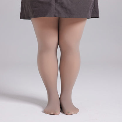 Dicke Strumpfhosen mit hoher Taille in Übergröße - 330 g (plus Samt) - Kaffee - Fuß - image 4