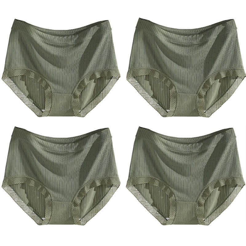 Nahtlose Slips mit hohem Bund (4 Paar) - Grün - 4XL - image 15