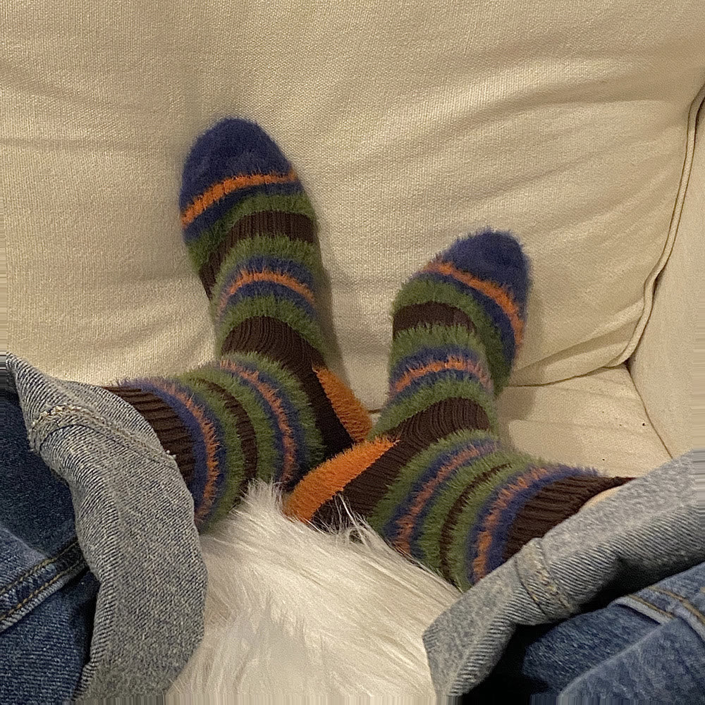 Farbblock-Socken mit Fellbesatz (6 Paar) - image 6