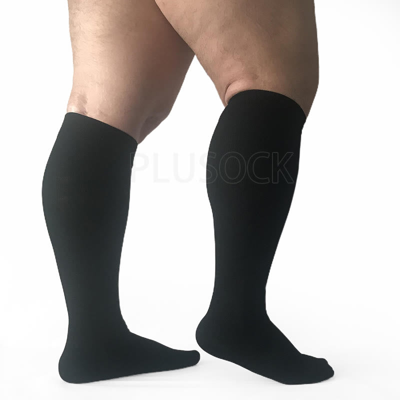 2XL-7XL Schwarze Kompressionsstrümpfe in Übergröße (15–20 mmHg)
