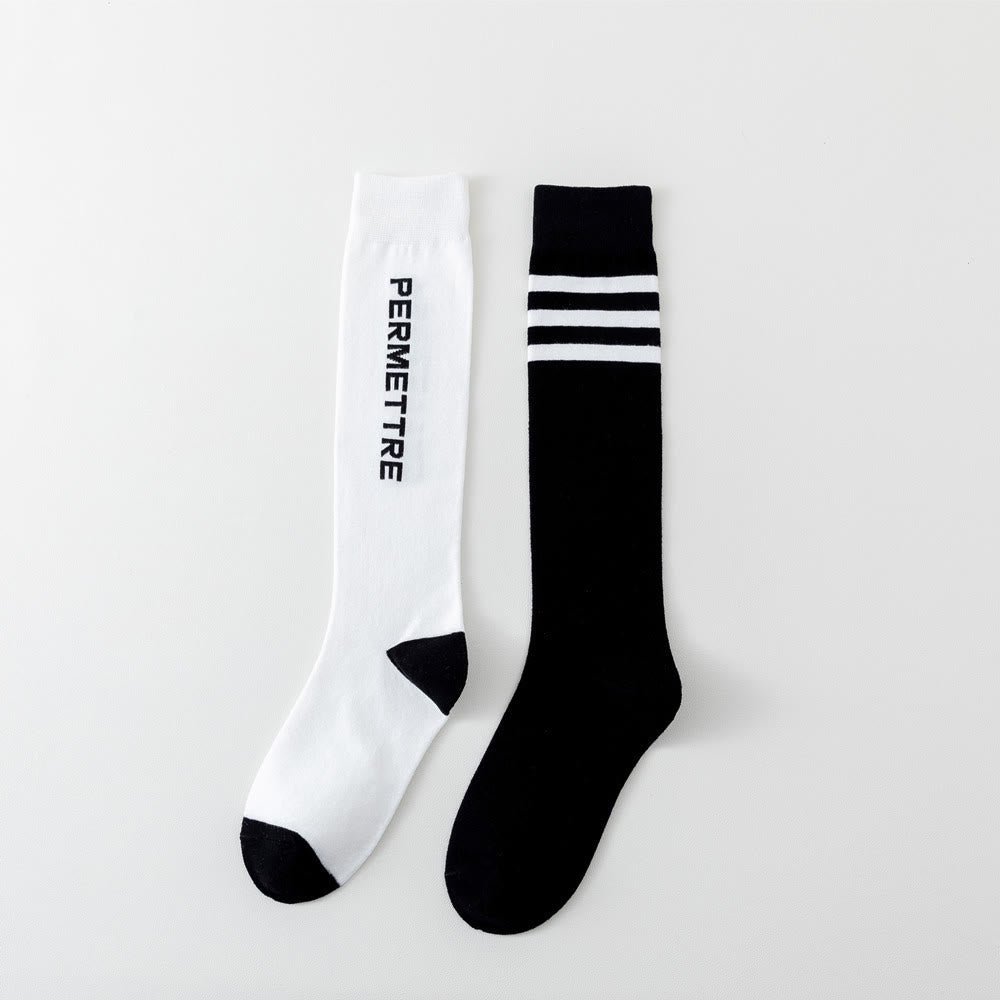 Kompressionsstrümpfe aus Baumwolle in Übergröße, gemischte Farben (3 Paar) - Unisex - Schwarzweiß - image 16
