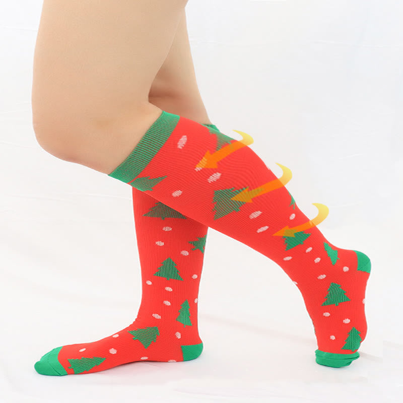 Kniehohe Kompressionsstrümpfe für den Weihnachtssport (6 Paar) - image 8