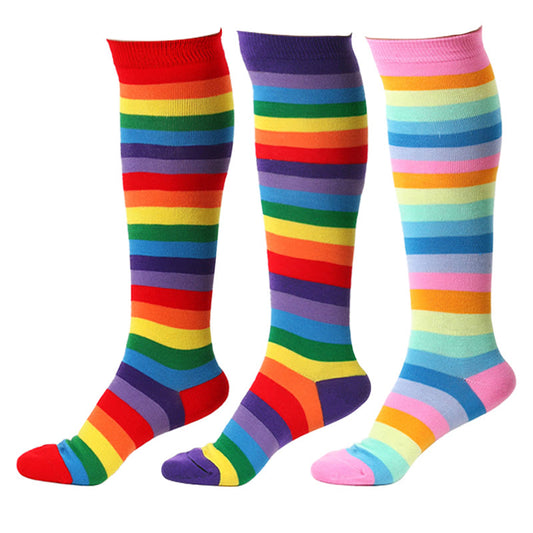 Kniestrümpfe mit Regenbogenstreifen (3 Paar) - image 0