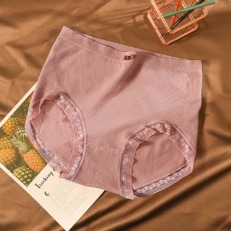 Atmungsaktive, hochgeschnittene Spitzenhöschen (5 Paar) - Rosa - Passend für 195–280 Pfund - image 15