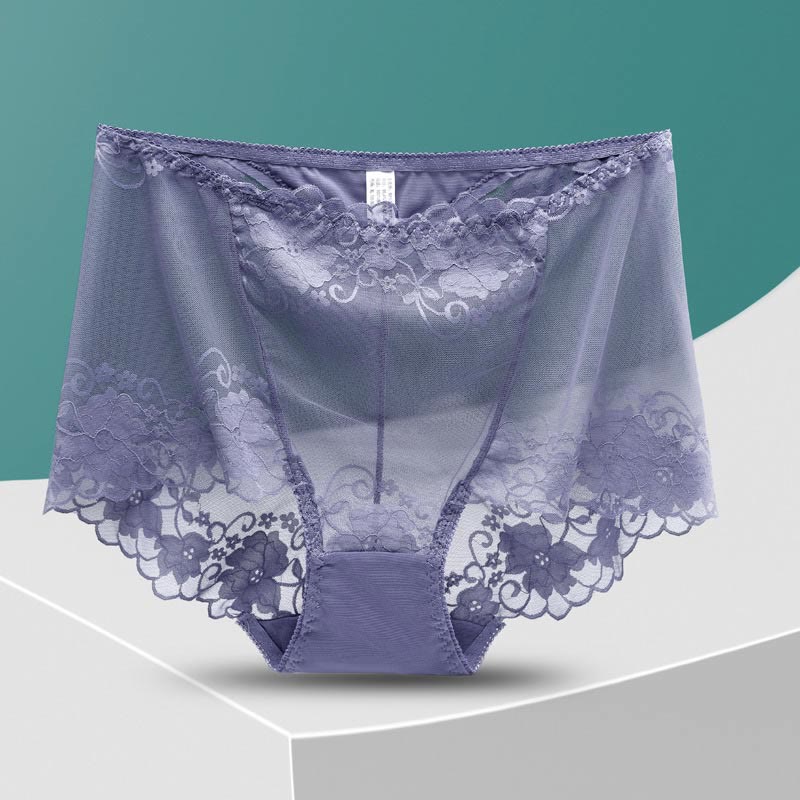 Hochgeschnittene Höschen mit Lochspitze (5 Paar) - Lila - 4XL - image 14