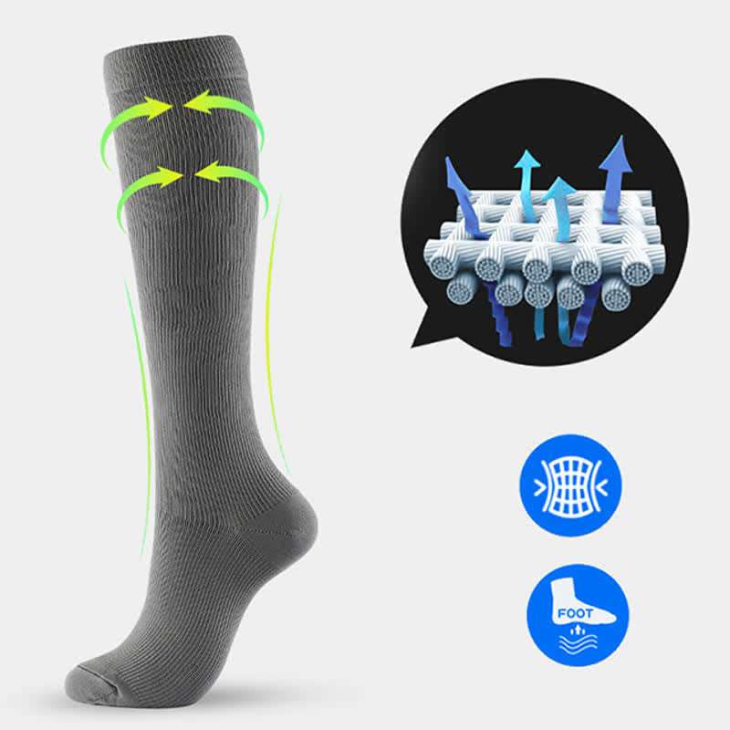 Einfarbige Anti-Rutsch-Kompressionsstrümpfe in Übergröße (6 Paar) - image 4