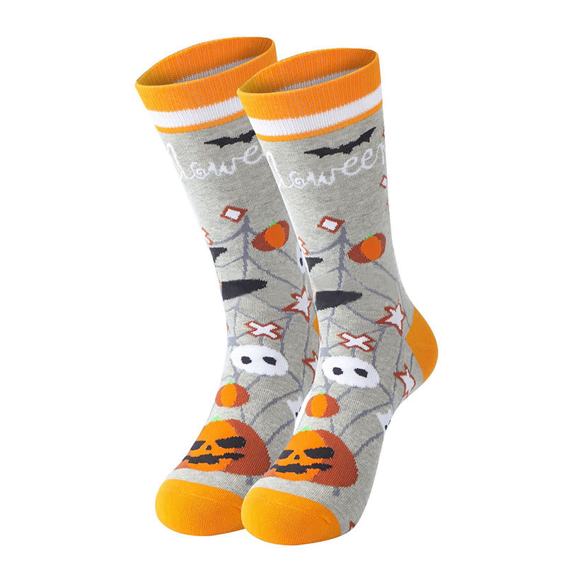 Baumwollsocken mit Halloween-Kürbismotiv in Übergröße (5 Paar) - image 2
