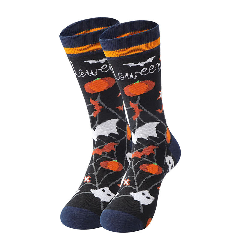 Baumwollsocken mit Halloween-Kürbismotiv in Übergröße (5 Paar) - image 5
