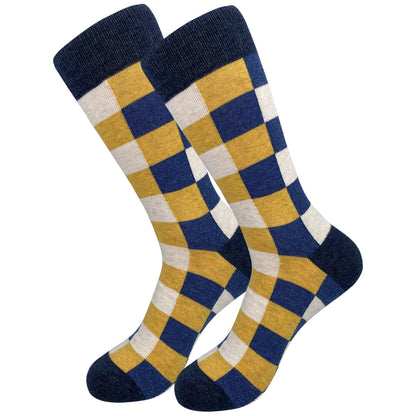 Modische karierte Crew-Socken in Übergröße (5 Paar)