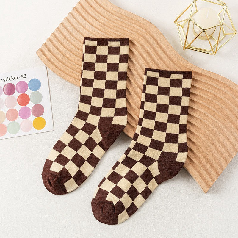 Checkerboard Street Crew Socken (6 Paar) - Kaffee - EU35-40 (US2-7) - image 8