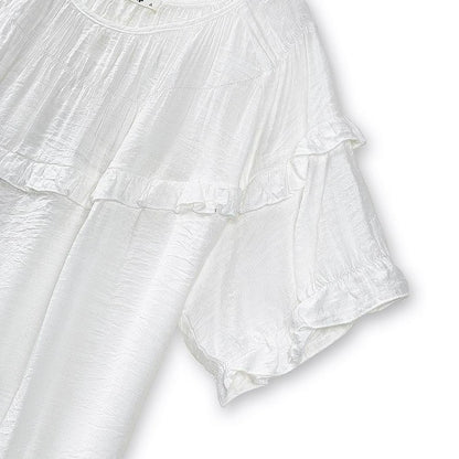 Bluse aus geknittertem Viskose-Mischgewebe mit Rüschenpasse - image 6