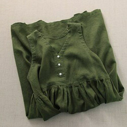 Midikleid mit Struktur und Knopfleiste vorne - image 2