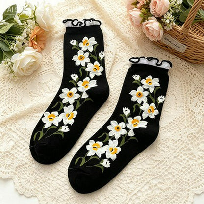 Daisy Rüschen-Socken für den Alltag (5 Paar) - Schwarz - EU35-40 (US2-7) - image 6