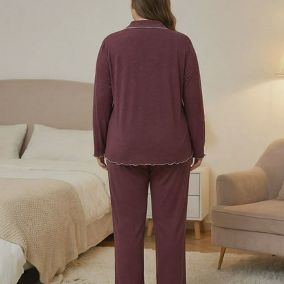 Klassisches einfarbiges Pyjama-Set - image 3