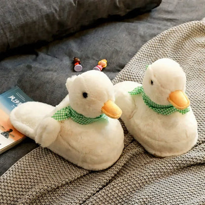 Kuscheliger Enten-Schal in Übergröße, Plüsch-Hausschuhe - Weiß - EU44-45 (US9-10) - image 5