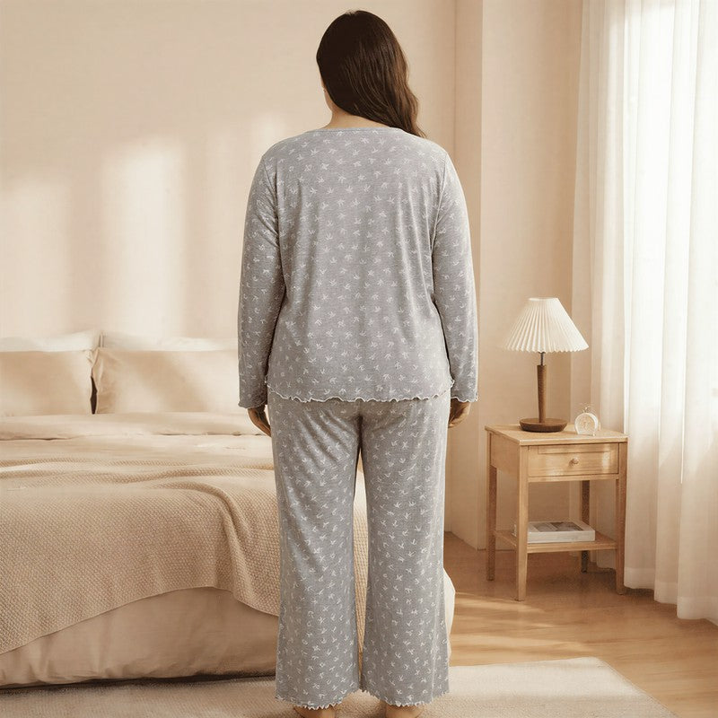 Pyjama-Set mit Schleifen-Spitze - image 4