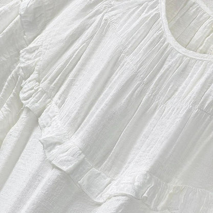 Bluse aus geknittertem Viskose-Mischgewebe mit Rüschenpasse - image 5