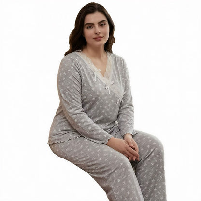 Pyjama-Set mit Schleifen-Spitze - image 5
