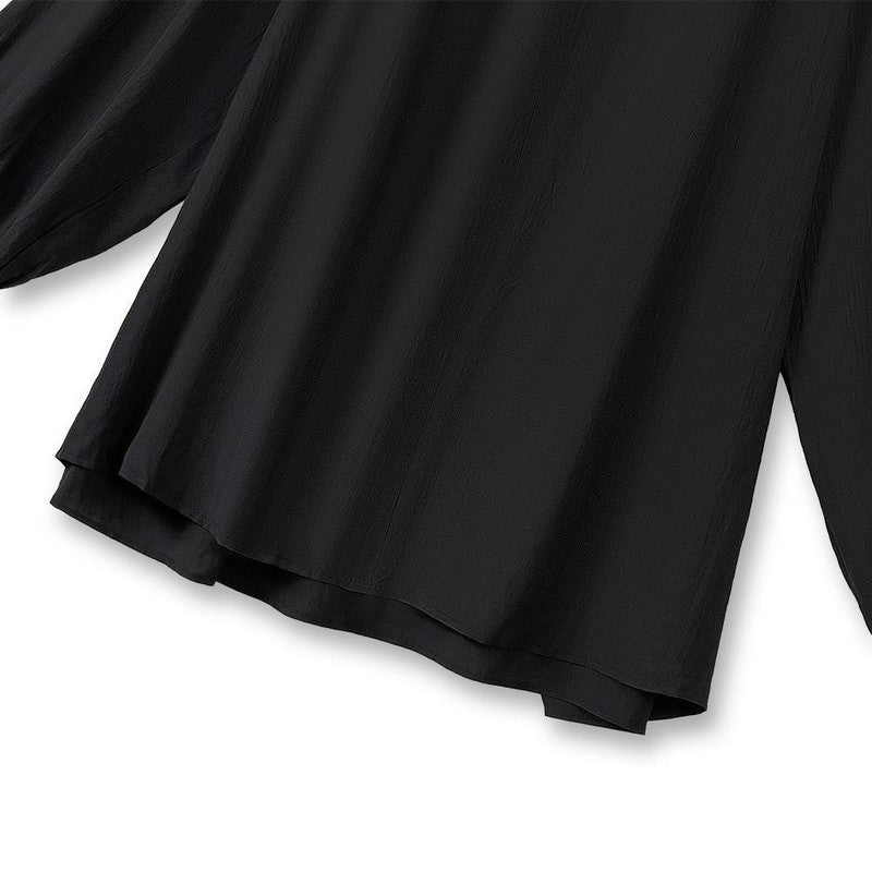 Elegante Bluse mit Raffungen, V-Ausschnitt und Laternenärmeln - image 2