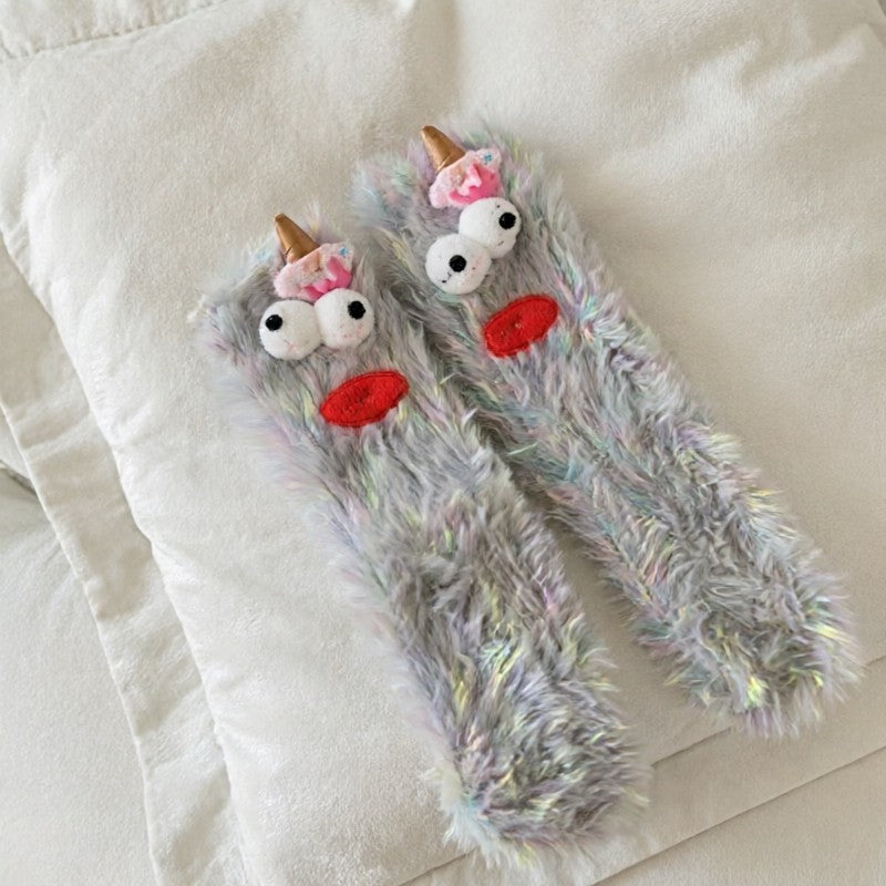Kuschelige Hausschuhe mit Monster-Motiv - Grau - EU35-39 (US2-6) - image 0