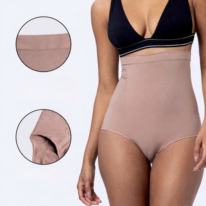 Nahtloser Shapewear-Slip mit hohem Bund und Bauchkontrolle - Kamel - 4XL/5XL - image 3