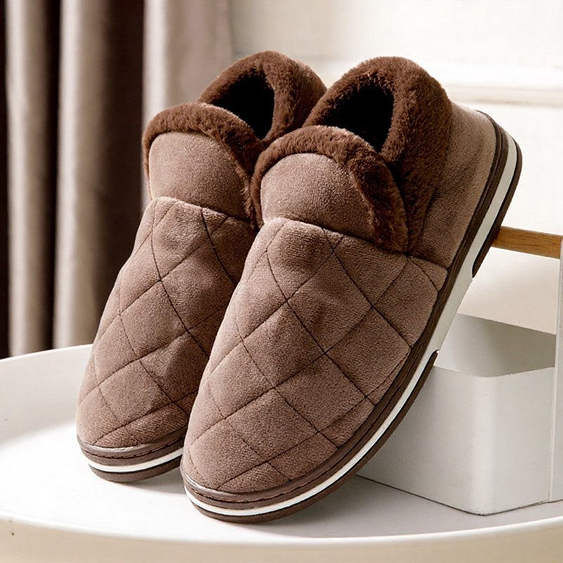 Warme, geschlossene, flauschige Schuhe - Kaffee - EU49-50 (US13-14) - image 1