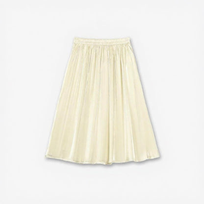 Seidiger Faltenrock in Midi-Länge - Beige - 6XL - image 1