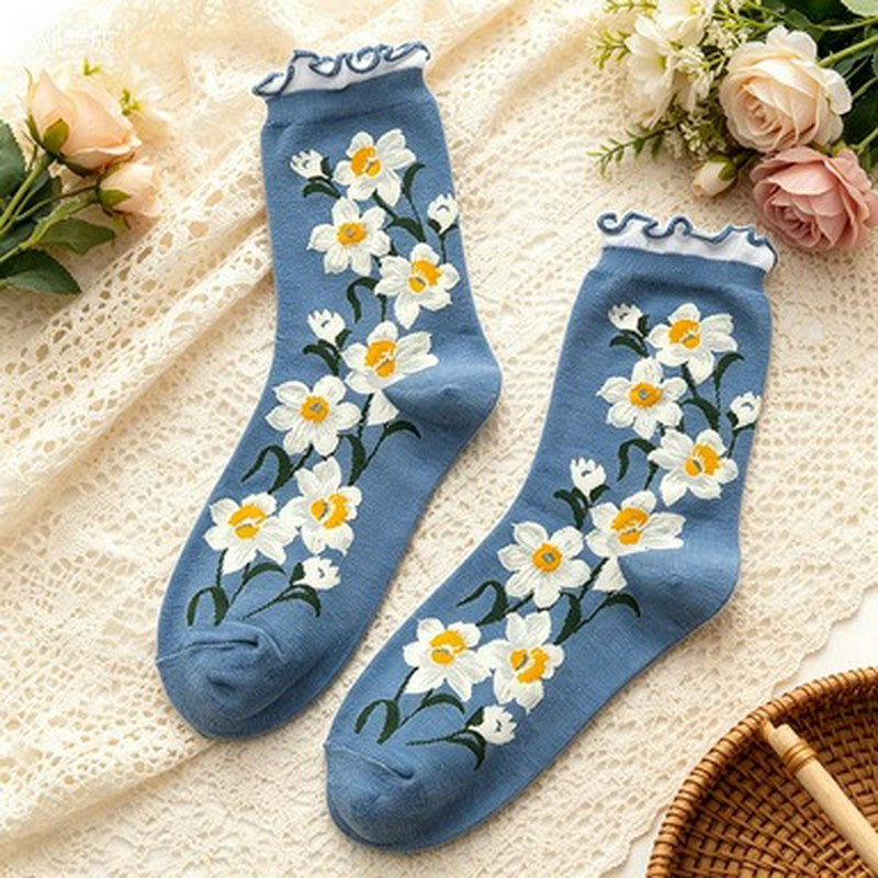 Daisy Rüschen-Socken für den Alltag (5 Paar) - Blau - EU35-40 (US2-7) - image 3