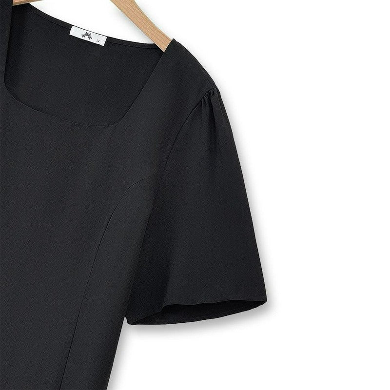 Minimalistisches zweiteiliges Hosen-Set mit eckigem Ausschnitt und weitem Bein - image 5