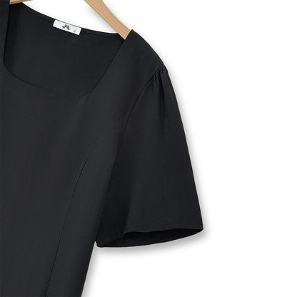 Minimalistisches zweiteiliges Hosen-Set mit eckigem Ausschnitt und weitem Bein - image 5