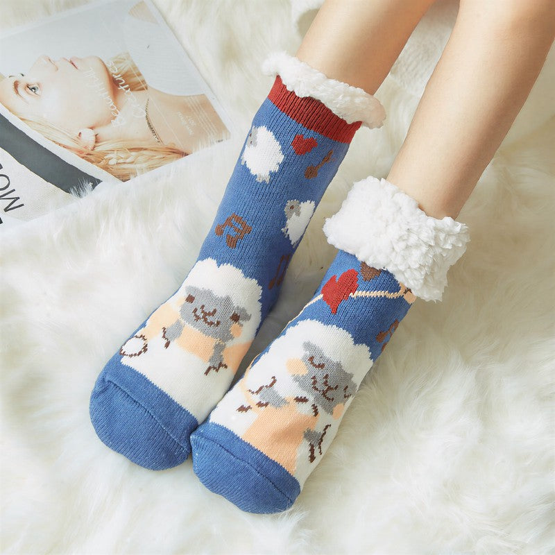 Nordic Fox Kuschelsocken aus Sherpa-Fleece - Blau - EU35-42 (US2-8) - image 4