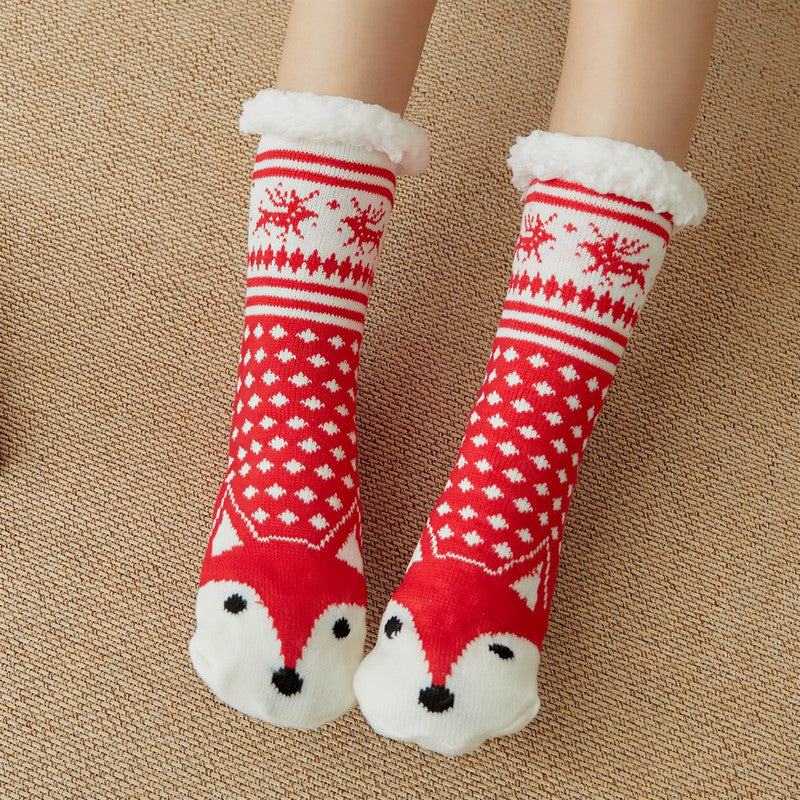 Nordic Fox Kuschelsocken aus Sherpa-Fleece - Rot - EU35-42 (US2-8) - image 1