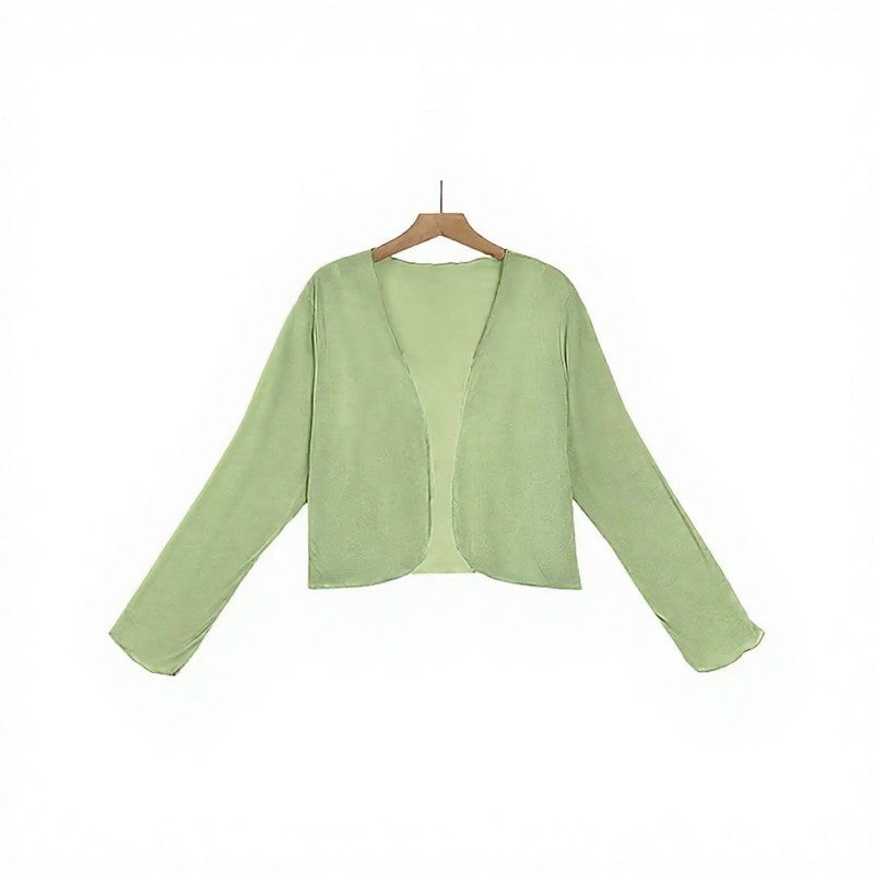 Zweiteiliges Set aus floralem Satinkleid und Strickjacke - Schal - 6XL - image 1