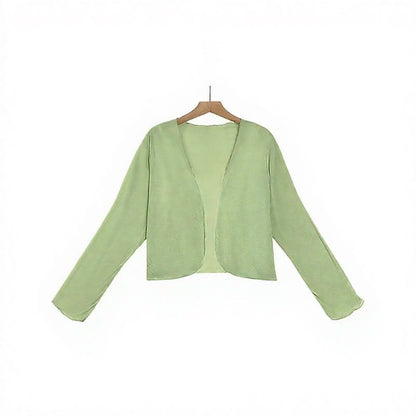Zweiteiliges Set aus floralem Satinkleid und Strickjacke - Schal - 6XL - image 1