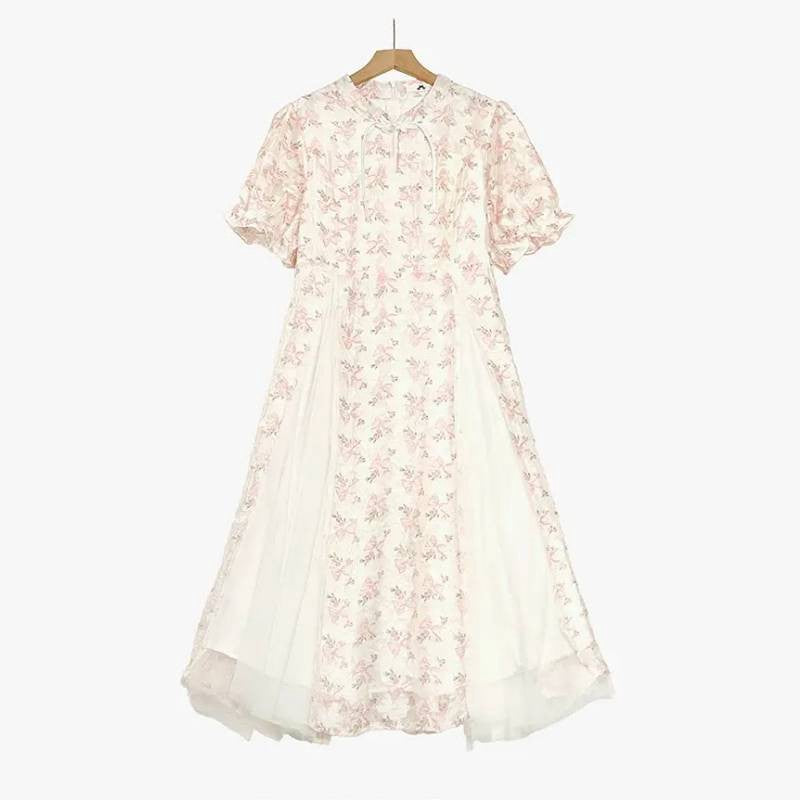 Romantisches Midi-Kleid mit Blumenmuster - Beige - 7XL - image 0