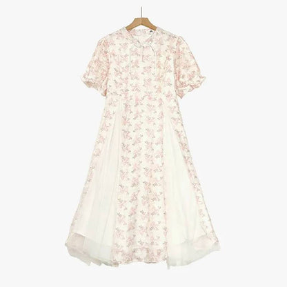 Romantisches Midi-Kleid mit Blumenmuster - Beige - 7XL - image 0