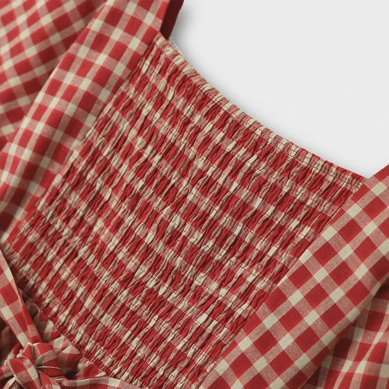 Vintage Maxikleid aus Gingham-Spitze - image 2