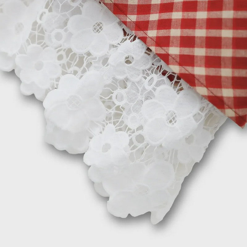 Vintage Maxikleid aus Gingham-Spitze - image 6