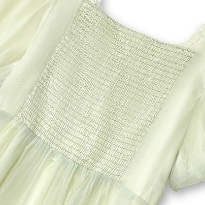 Midikleid mit Spitzenbindung und Puffärmeln - image 3